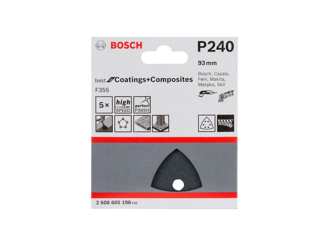 Bosch Brusný papír F355, balení 5 ks PROFESSIONAL