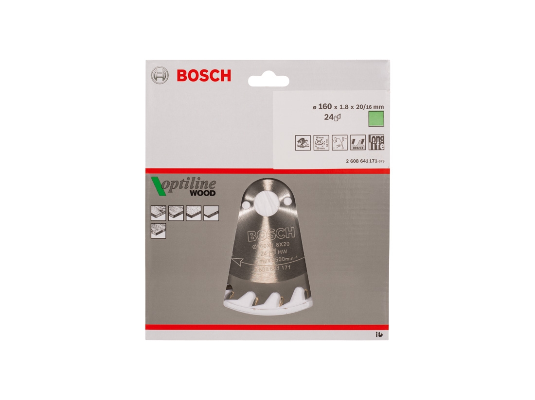 Bosch Pilový kotouč Optiline Wood 160 x 20/16 x 1, 8 mm, 24 PROFESSIONAL