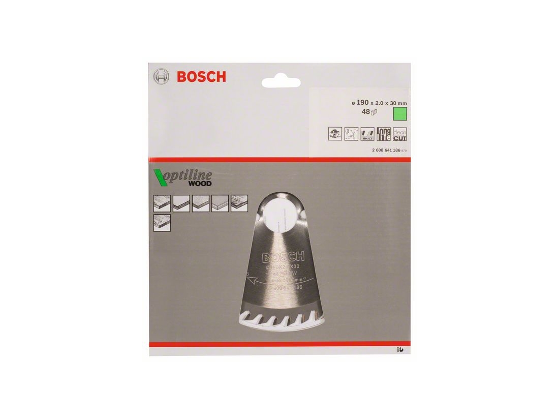 Bosch Pilový kotouč Optiline Wood 190 x 30 x 2, 0 mm, 48 PROFESSIONAL