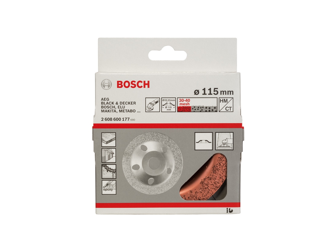 Bosch Hrncový kotouč z tvrdokovu 115 x 22, 23 mm; jemný, plochý PROFESSIONAL