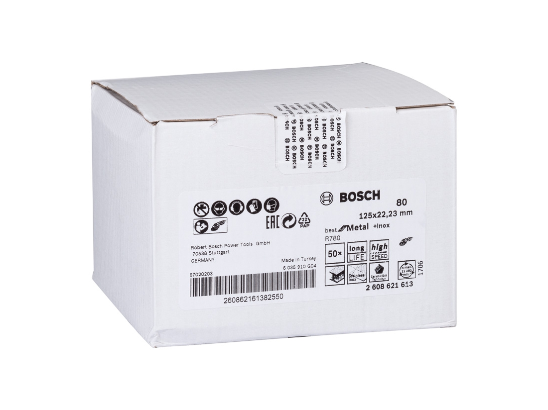 Bosch Fíbrový brusný kotouč R780, Best for Metal + Inox 125 × 22, 23 mm, G80 PROFESSIONAL