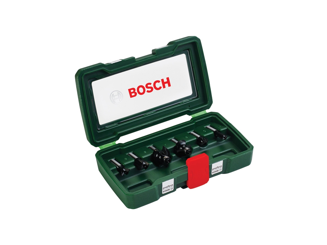 Bosch 6 dílná sada fréz z tvrdokovu (Ø stopky 8 mm) PROFESSIONAL