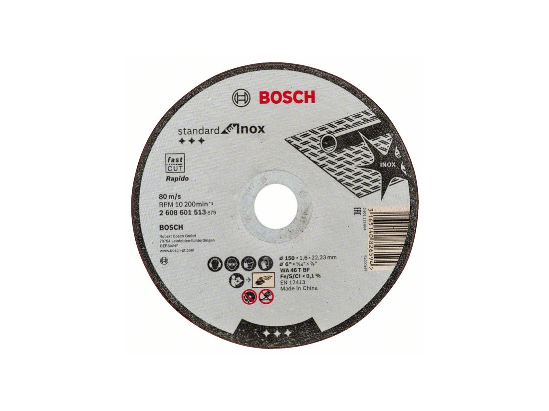 Bosch Dělicí kotouč rovný Standard for Inox WA 46 T BF, 150 mm, 22, 23 mm, 1, 6 mm PROFESSIONAL