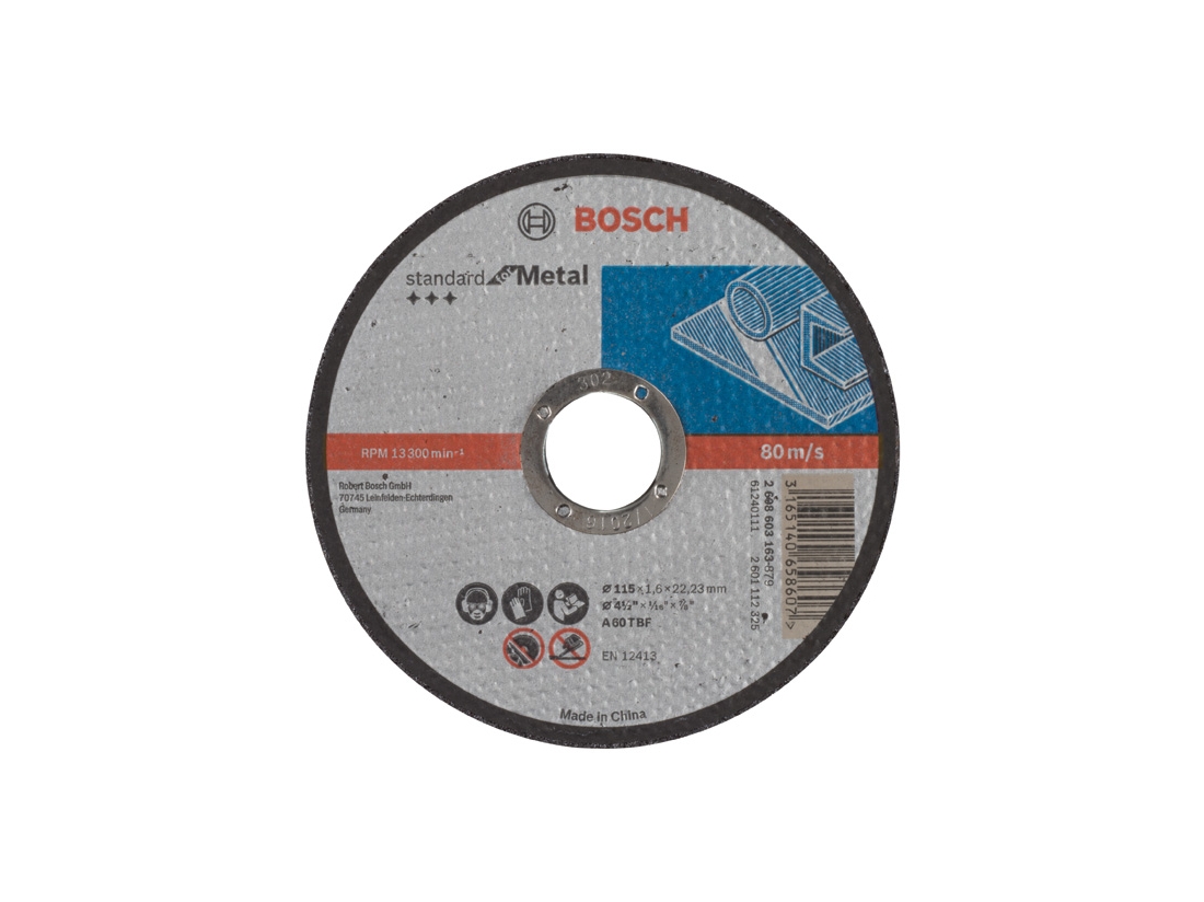 Bosch Dělicí kotouč rovný Standard for Metal A 60 T BF, 115 mm, 22, 23 mm, 1, 6 mm PROFESSIONAL