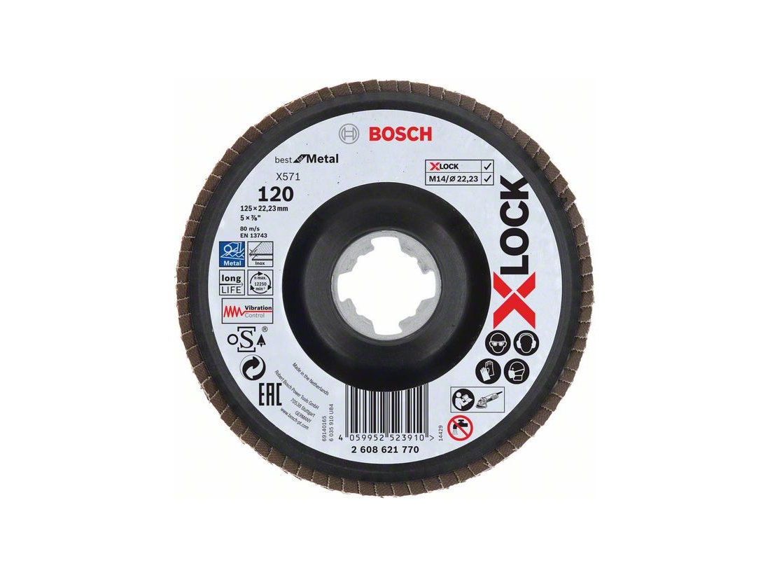 Bosch X-LOCK Lamelové brusné kotouče Best for Metal systému Ø 125 mm, G 120, X571, lomená verze, plast PROFESSIONAL