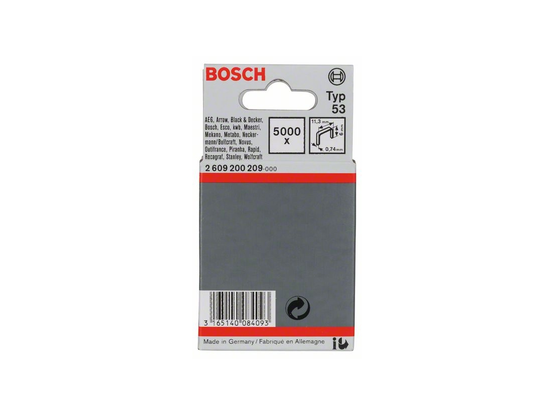 Bosch Sponky do sponkovačky z tenkého drátu, typ 53 11, 4 x 0, 74 x 6 mm PROFESSIONAL