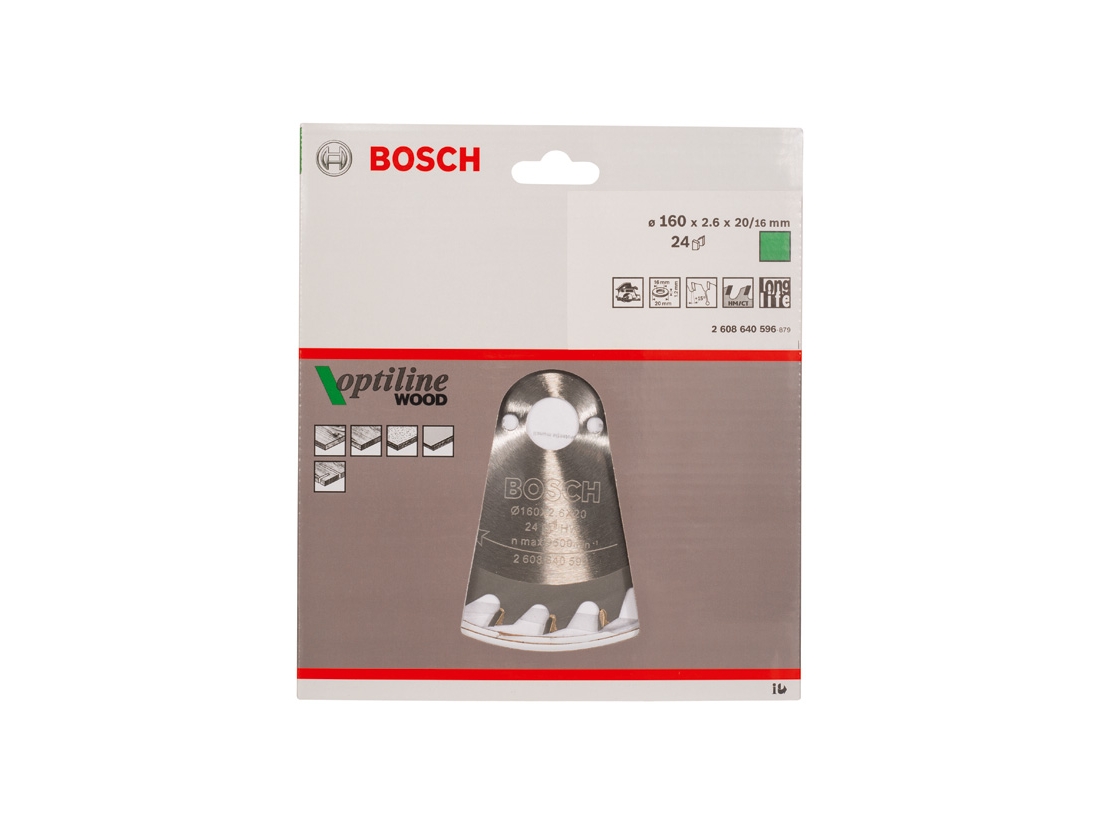 Bosch Pilový kotouč Optiline Wood 160 x 20/16 x 2, 6 mm, 24 PROFESSIONAL