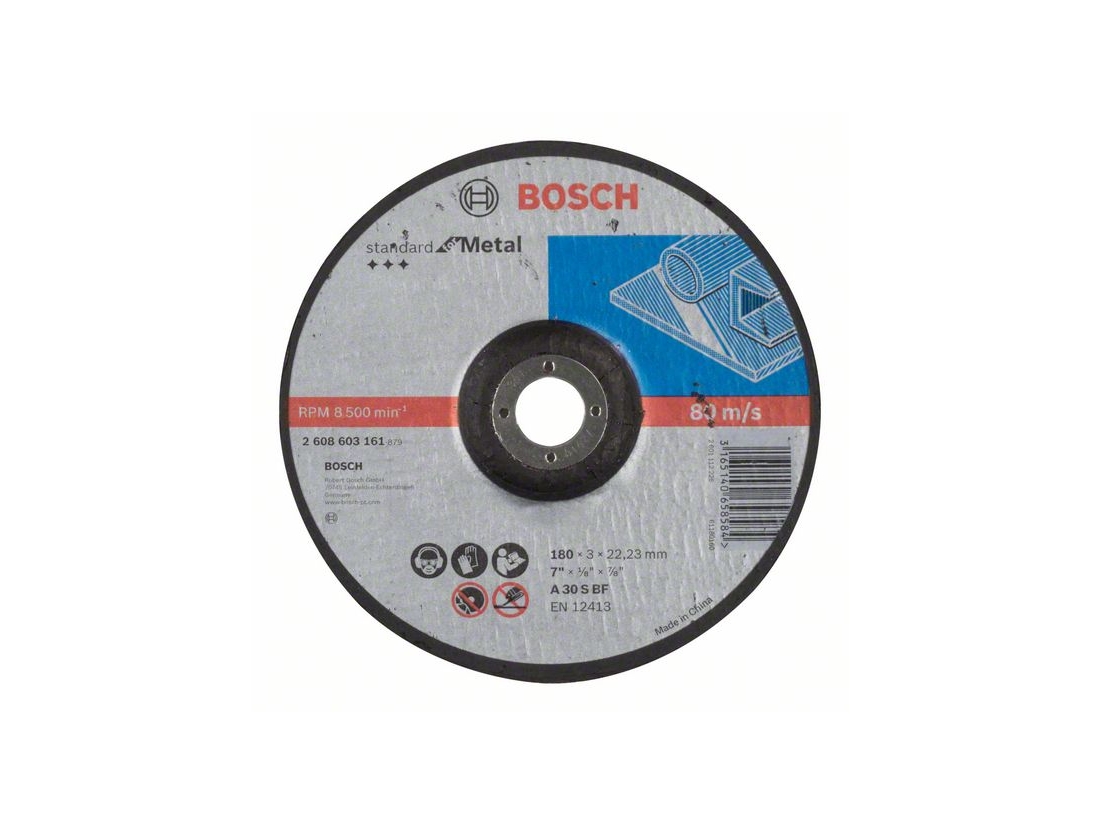 Bosch Dělicí kotouč profilovaný Standard for Metal A 30 S BF, 180 mm, 22, 23 mm, 3, 0 mm PROFESSIONAL