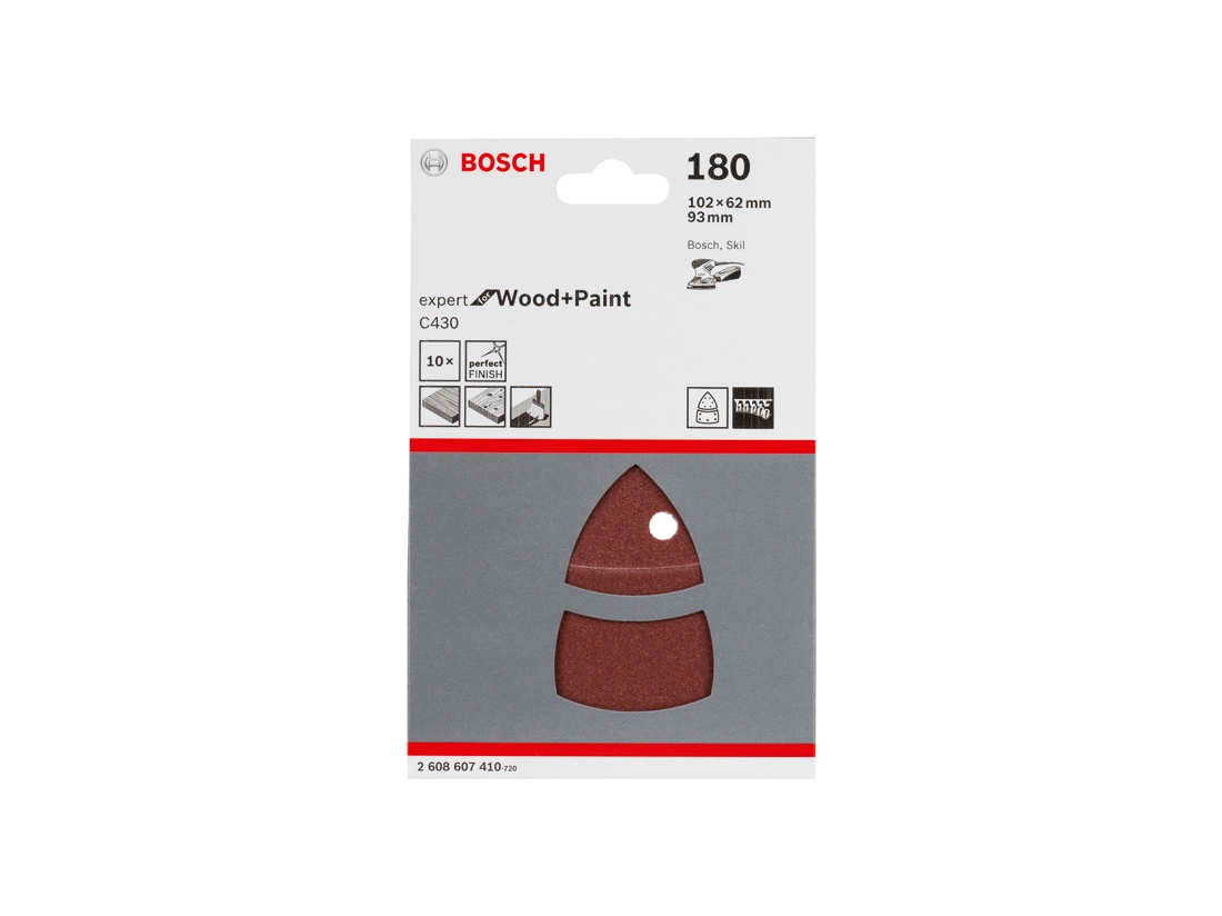 Bosch 10dílná sada brusných papírů C470 102 x 62, 93 mm, 180 PROFESSIONAL