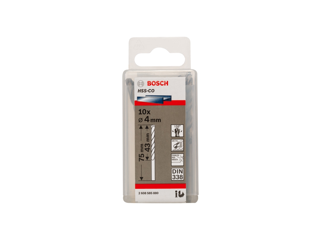 Bosch Vrtáky do kovu HSS-Co, DIN 338 4 x 43 x 75 mm PROFESSIONAL