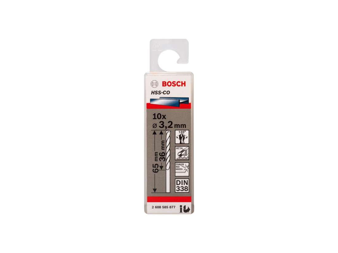 Bosch Vrtáky do kovu HSS-Co, DIN 338 3, 2 x 36 x 65 mm PROFESSIONAL