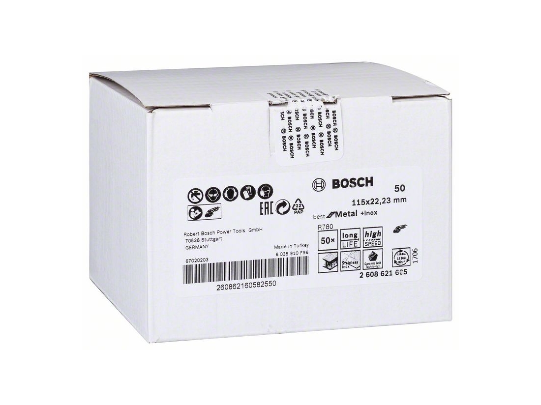 Bosch Fíbrový brusný kotouč R780, Best for Metal + Inox 115 × 22, 23 mm, G50 PROFESSIONAL