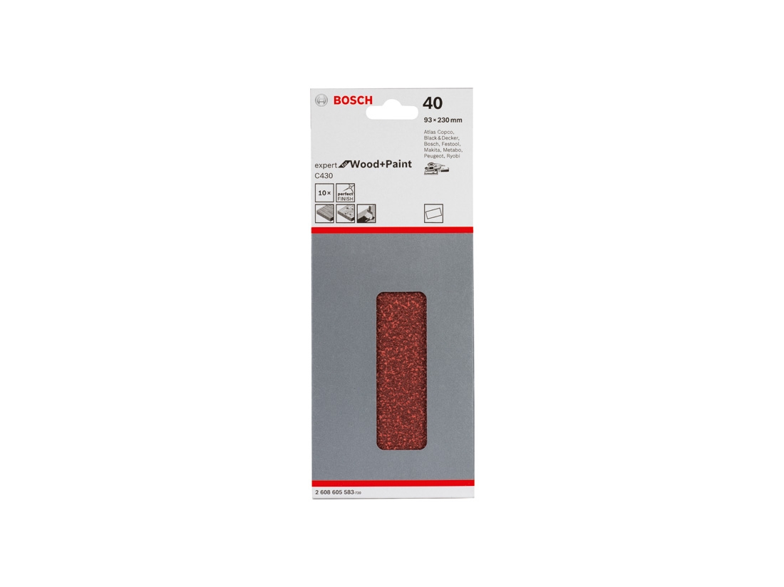 Bosch Brusný papír C430, balení 10 ks 93 x 230 mm, 40 PROFESSIONAL