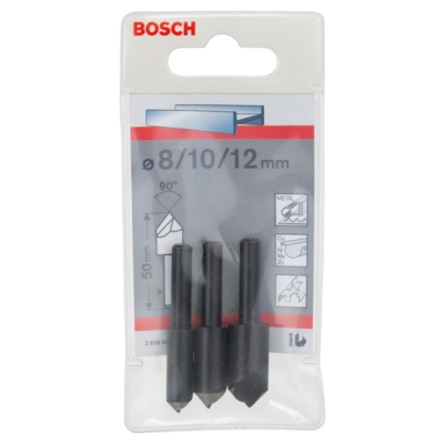 Bosch Sada kuželových záhlubníků, 3dílná 50 mm / 6-8 mm / 8; 10; 12 mm PROFESSIONAL
