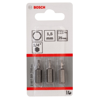 Bosch Šroubovací bit zvlášť tvrdý Extra-Hart HEX 1, 5, 25 mm PROFESSIONAL