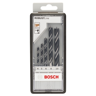 Bosch Sada spirálových vrtáků do dřeva Robust Line, 5dílná 4; 5; 6; 8; 10 mm PROFESSIONAL