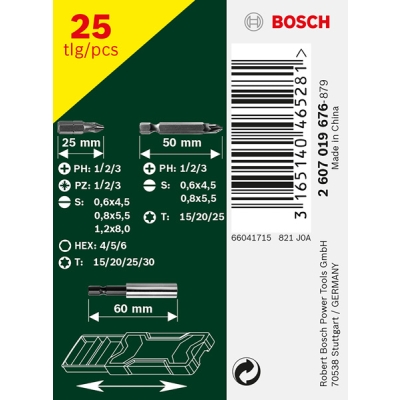 Bosch 25 dílná minisada šroubovacích bitů X-Line PROFESSIONAL