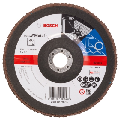 Bosch Lamelový brusný kotouč X571, Best for Metal D = 180 mm; G = 40, lomený PROFESSIONAL