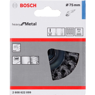 Bosch Hrnkový kartáč, copánkový, 65, ocel 65 mm, 0, 35 mm, M14 PROFESSIONAL