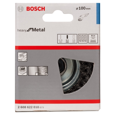 Bosch Hrnkový kartáč, copánkový, 100, ocel 100 mm, 0, 5 mm, M14 PROFESSIONAL
