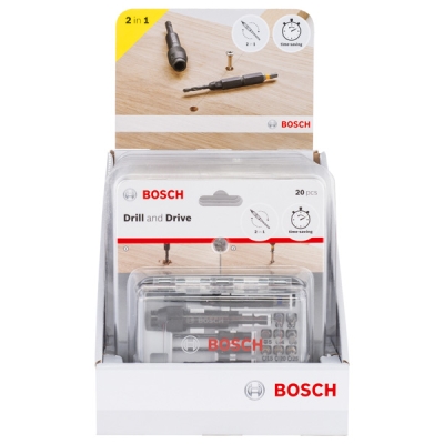 Bosch 20dílná sada šroubovacích bitů Drill&Drive PH2; PH2; PZ2; SL5; H4; H5; T15; T20; T25 PROFESSIONAL