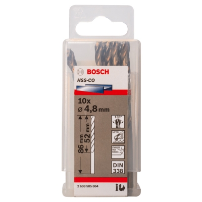 Bosch Vrtáky do kovu HSS-Co, DIN 338 4, 8 x 52 x 86 mm PROFESSIONAL