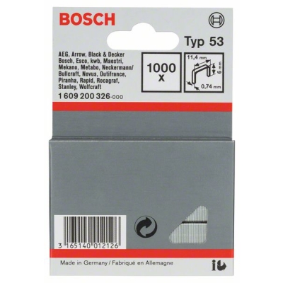 Bosch Sponky do sponkovačky z tenkého drátu, typ 53 11, 4 x 0, 74 x 6 mm PROFESSIONAL