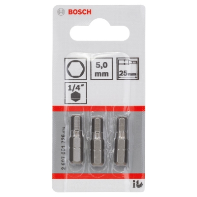 Bosch Šroubovací bit zvlášť tvrdý Extra-Hart HEX 5, 25 mm PROFESSIONAL