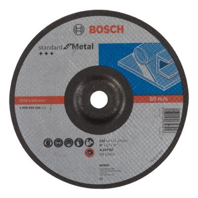 Bosch Hrubovací kotouč profilovaný Standard for Metal A 24 P BF, 230 mm, 22, 23 mm, 6, 0 mm PROFESSIONAL