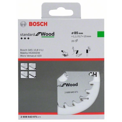Bosch Pilový kotouč Optiline Wood 85 x 15 x 1, 1 mm, 20 PROFESSIONAL