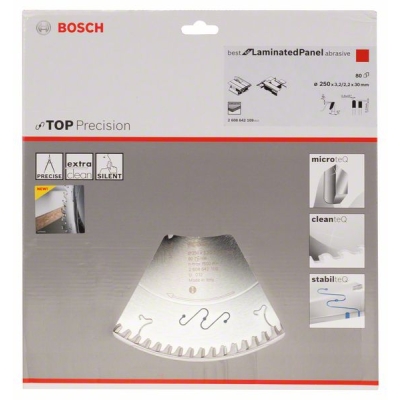 Bosch Pilový kotouč do okružních pil Top Precision Best for Laminated Panel Abrasive 250 x 30 x 3, 2 mm, 80 PROFESSIONAL