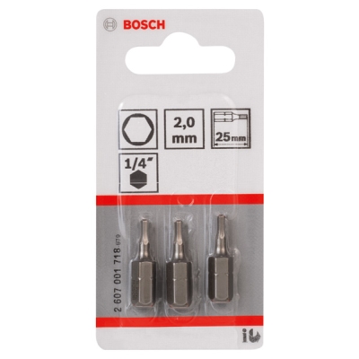 Bosch Šroubovací bit zvlášť tvrdý Extra-Hart HEX 2, 25 mm PROFESSIONAL