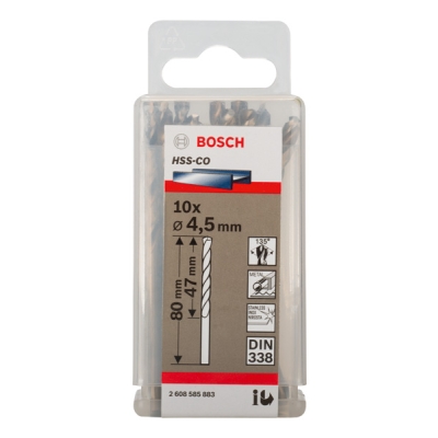 Bosch Vrtáky do kovu HSS-Co, DIN 338 4, 5 x 47 x 80 mm PROFESSIONAL
