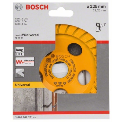 Bosch Diamantový hrncový kotouč Best for Universal Turbo 125 x 22, 23 x 5 mm PROFESSIONAL