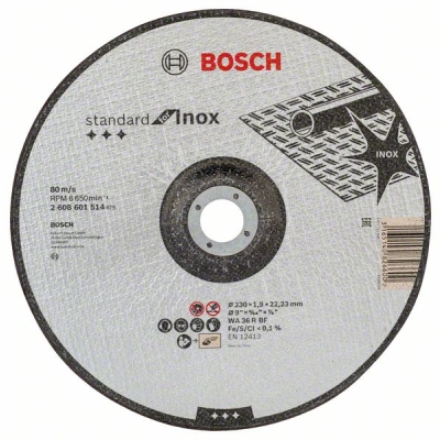 Bosch Dělicí kotouč profilovaný Standard for Inox WA 36 R BF, 230 mm, 22, 23 mm, 1, 9 mm PROFESSIONAL