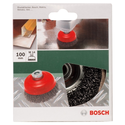Bosch Hrncovitý kartáč pro úhlové a přímé brusky – zvlněný drát, 100 mm