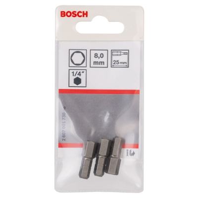 Bosch Šroubovací bit zvlášť tvrdý Extra-Hart HEX 8, 25 mm PROFESSIONAL