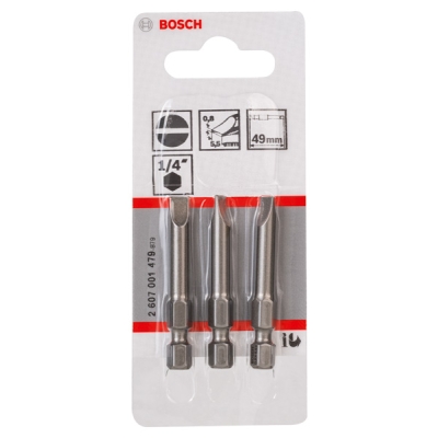 Bosch Šroubovací bit zvlášť tvrdý Extra-Hart S 0, 8x5, 5, 49 mm PROFESSIONAL