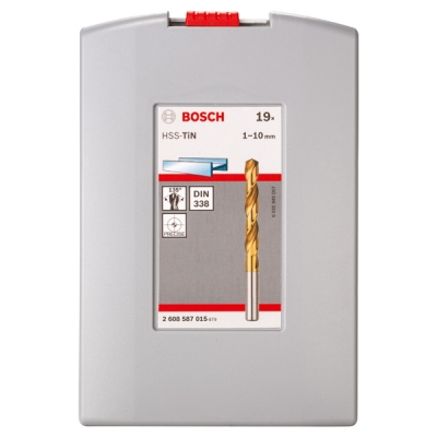 Bosch 19dílná sada vrtáků do kovu ProBox HSS-TiN (titanový povlak) 1-10 mm PROFESSIONAL