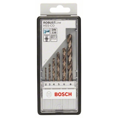 Bosch Sada vrtáků do kovu Robust Line HSS-Co, 6dílná 2; 3; 4; 5; 6; 8 mm PROFESSIONAL