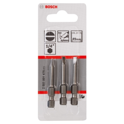 Bosch Šroubovací bit zvlášť tvrdý Extra-Hart S 0, 5x4, 0, 49 mm PROFESSIONAL