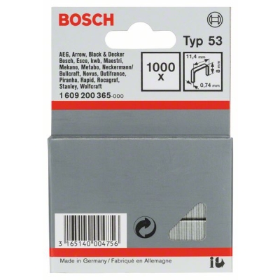Bosch Sponky do sponkovačky z tenkého drátu, typ 53 11, 4 x 0, 74 x 8 mm PROFESSIONAL