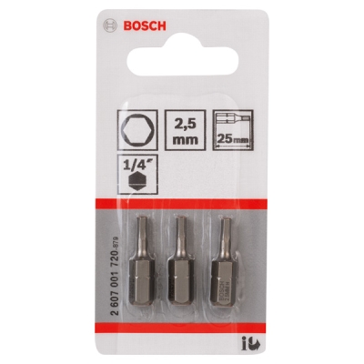 Bosch Šroubovací bit zvlášť tvrdý Extra-Hart HEX 2, 5, 25 mm PROFESSIONAL