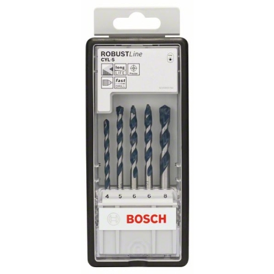 Bosch 5dílná sada vrtáků do betonu Robust Line CYL-5 4; 5; 6; 6; 8 mm PROFESSIONAL
