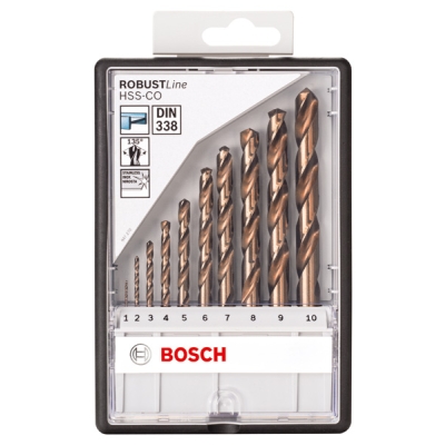 Bosch Sada vrtáků do kovu Robust Line HSS-Co, 10dílná 1; 2; 3; 4; 5; 6; 7; 8; 9; 10 mm PROFESSIONAL