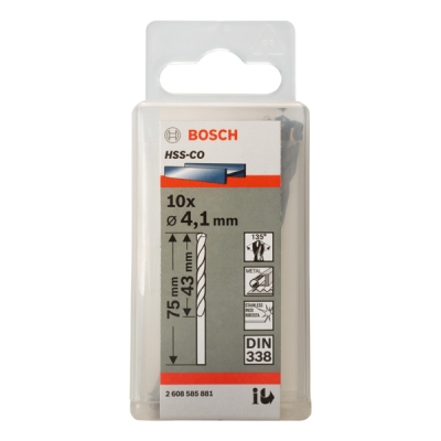 Bosch Vrtáky do kovu HSS-Co, DIN 338 4, 1 x 43 x 75 mm PROFESSIONAL