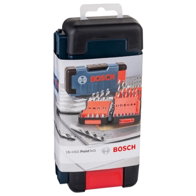 Bosch 18dílná sada spirálových vrtáků HSS PointTeQ ToughBox PROFESSIONAL