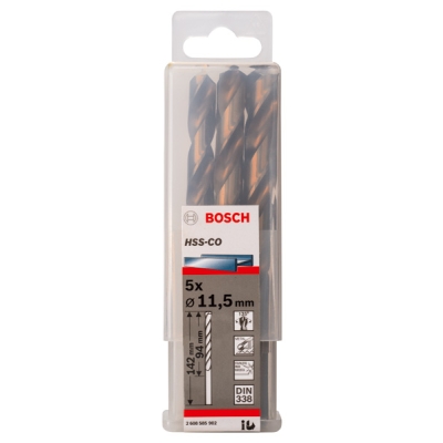 Bosch Vrtáky do kovu HSS-Co, DIN 338 11, 5 x 94 x 142 mm PROFESSIONAL