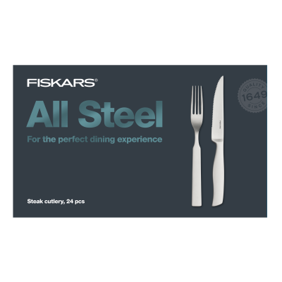 Fiskars Sada steakových příborů All Steel, 24 ks