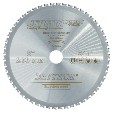 Jepson Drytech® karbidový pilový kotouč for cordless tools Ø203 mm / 54T na pro nerezovou ocel